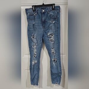 Aeropostale Blue Denim Super High Rise Ankle jegging